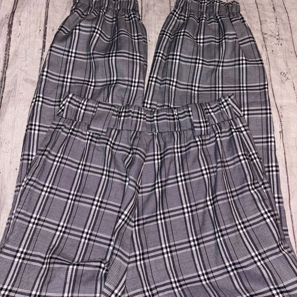 I. am. gia Revolve gray plaid checkered cobain high waist casual pants L - Picture 3 of 5
